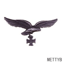 에어핀 테슬론 에어탱크독일 이글 크로스 모자 배지 공군 전술 파일럿 핀 레트로 WW2 컬렉션 브로치 금, 01 앤틱 실버 도금