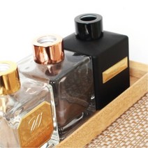 디퓨저용기 - 컬러사각 ( 140ml ), [ 무광블랙 / 블랙캡 ]
