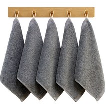 어메니티타올 40수 코마사 무형광 주방 고리수건 70g 5장 세트, 그레이