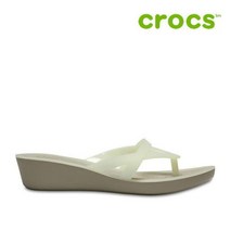 크록스 웨지 샌들 42- 204773-1C4 Womens Crocs Isabella Wedge Flip