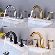 KOHLER 콜러골드 수도꼭지수도 3홀벨트 유광삼홀수전, 검은 색