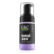 C&C by Clean & Clear Total Zen Calming 라벤더 무스 페이셜 클렌저 먼지 제거 편안한 오일 프리 페이스 워시 민감한 피부용 동물 실험을 거치지 않음 1