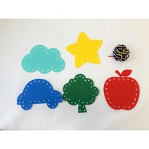 바느질놀이 실꿰기 모양펠트 유치원 어린이집 아기 유아 끈놀이, 자동차