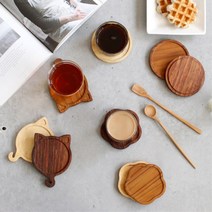 돌잔치답례품 커피잔 우드 컵 받침대 물컵받침 홈파티 홈카페 테이블웨어 카페코스터 전통카페 카페 식당, 아썸 연화반1p