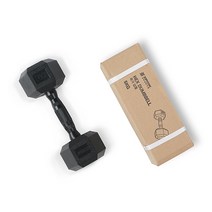 집콕스포츠 고무 육각 덤벨 블랙, 5KG