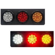 대성부품 12V 24V 사각 LED테일램프 LED 데루등 후미등 C-007 원형데루등 브레이크등 화물차 대형트럭 개조용 리어램프 특장차 탑차 윙바디 셋트 세트 후진등 3구 렉카 DIY용 C007