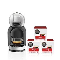 Krups KP123B Nescafé Dolce Gusto Mini Me 커피 캡슐 머신 아틱 그레이/블랙 + 에스프레소 부온8, 커피 머신, 체리 레드/블랙