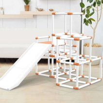 실내 놀이공원 개구쟁이 정글짐 다기능 키즈 미끄럼틀, 화이트 접이식 슬라이드