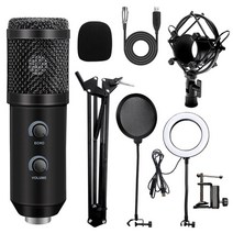 방송 장비 소리 음향 무선 스튜디오 마이크 usb with arm e20 콘덴서 컴퓨터 스탠드 with ring light studio kit for game youtube, 협력사, B-4