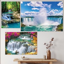 풍수인테리어 액자 돈이 모이는 폭포수그림, 06_천연 폭포수, 알루미늄 화이트, A1(594x841)mm 사이즈