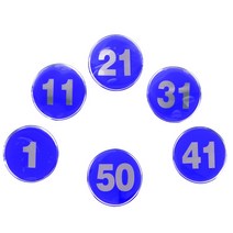 socean 1P 에폭시 62mm 좌석 아이넘버 숫자판 블루 1-50 원형 부착 번호표 인덱스 표시 숫자 호수판 로커룸 사물함 번, 32