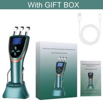 얼굴 피부 관리 갈바닉 고주파 마사지기, Green With Box