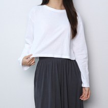 모모 라운드 긴팔 크롭티