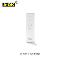 전동커튼 스마트커튼 IOT 자동 A-OK RF433 리모컨 AC123-01 AC123-02 AC123-06 AC123-16 커튼 모터 화이트 블랙 색상 옵션, [02] with battery, [03] W-1 Channel