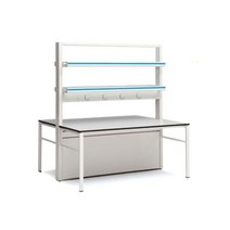 퍼시스 [본사직배송] 퍼시스 테이블 선반 양면형 LAR128H 실험대, BK4B