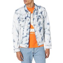 [정품] True Religion 남성용 지미 재킷 멀티 스티치 빅 Ocean Vibes 라이트 워시