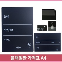 A4 블랙 칠판 후레임용 POP 가격표 양면인쇄 안내표, 적색
