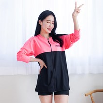 메르 UR래쉬집업, 핑크+블랙