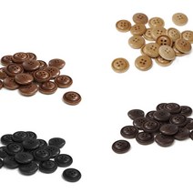 퀼트패키지 퀼트 부자재 나무 단추 볼록형 4구 18mm 20개입, 네츄럴