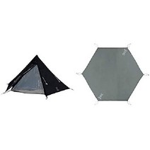 DOD(디오디) 원폴 텐트 M 5인용 [수납 컴팩트&간단 설영] T5-47-BK & 원폴 텐트 M용 그랜드 시트 315 cm×270 cm GS5-562-GY[세트 구입], 블랙