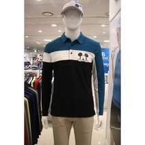 디즈니골프 F/W 스포츠 남성패션 남성의류 골프의류 남성골프웨어 남자골프웨어 컬러배색 긴팔 카라 골프 티셔츠 2컬러 DL3MTS001