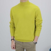 이너프데이 보들보들 캐시미어 반폴라 니트 남자 오버핏 반목 목폴라