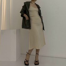 설세라 / 새틴 실크 뷔스티에 슬립 롱원피스