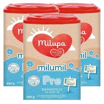 독일 밀루파 Milupa Milumil Pre 태어날때부터 밀루밀 pre 아기 분유 800g, 3팩