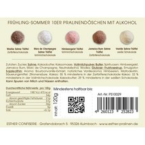 독일직구 에스더 봄/여름 10일 술이 함유 파라인 캔 파라인과 트러플 120g 혼합한 고가치 금속 캔 생일 부활절 아버지의 날 어머니의 날을 맛 기프트 아이디어, 상세참조, 수량