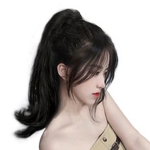 가발사이트 다이소붙임머리 깜쪽이가발 가격 여성, 상세이페이지 참고, 그랩타입  마이크로볼륨 브라운블랙 50cm