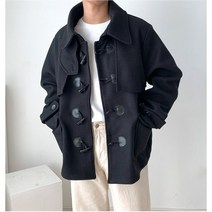 [라핏] 남자 빅카라 이중지 숏 더플 코트
