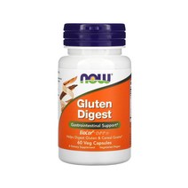 Now Foods 나우푸드 글루텐 Digest 60 식물성 베지 캡슐 글루코아밀라아제 아밀라아제 쌀겨 프로테아제 포함 비건 채식