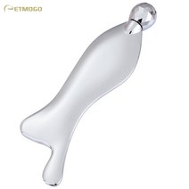ETMOGO 물고기 모양 롤링 괄사 마사지기 얼굴 승모근 속살 두피 림프 순환 마사지 착감기는 그립감 섬세하고 매끄러워요 전신 겸용, 2개