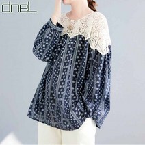 드넬 레이스믹스블라우스DWB24290A