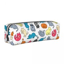 Queens Meme-프린트 스퀘어 연필 케이스 알리사 에드워즈 콜라주 패션 가죽 상자 초등학교 십대 지퍼 펜, 05 5