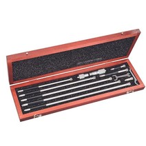 Starrett 튜브형 내부 마이크로미터 세트 케이스 잠금 너트 빠른 판독 피규어 경화 교체 가능 및 그라운드 모루 - 10.2~81.3cm(4~32인치) 범위 0.2c