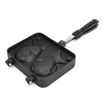 붕어빵 기계 호빵 군고구마 미니 타코야끼 Taiyaki 물고기 모양의 와플 팬 메이커, 검은색