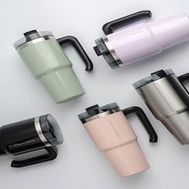 푸코 메이슨 텀블러 빨대 보온보냉 대용량 이중스텐 손잡이 머그컵 2size 5color, 890ml, 블랙