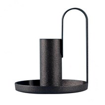 디너 홀리데이를 위한 캔들 홀더 3개 티라이트 촛대 데스크탑, 블랙, 금속