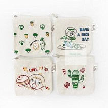 자수 미니 파우치 꾸미기 만들기 취미 키트 재료 방과후학습 미술준비물 DIY, 햄버거