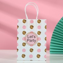 골디 핑크블랙 선물 포장 종이 가방 쇼핑백 종이백, M