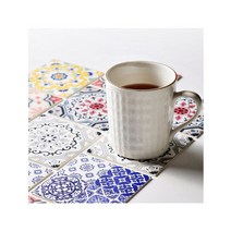 스페니쉬 타일 디자인 사각 코스터컵받침 (10type), 핑키P