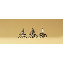 Preiser 79087 디오라마 미니어처 테라리움 자전거 탄 사람 3명 세트 사람 피규어 모형 1:160 사이즈