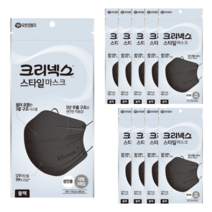 크리넥스 블랙 국산 덴탈마스크 대형 3매x10팩 귀안아픈 귀편한 일회용 비말 칼라 마스크