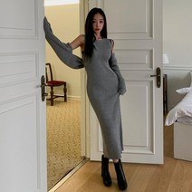 여자 슬림 니트 딱붙 나시 원피스 가디건 세트
