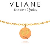 18K 발도장 아기 목걸이 (미아방지), 골드콤비