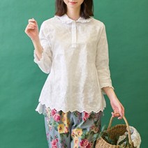 내추럴가든 뾰족 언발 레이스 블라우스