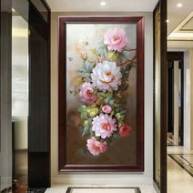 부자되는 모란꽃 대형 보석십자수 부귀 집순이 취미 DIY 구슬 키트, 50X100cm