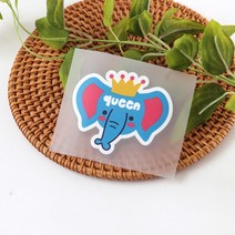 천아트 의류전사지 Queen 코끼리(F935) 티셔츠 다리미 열전사지