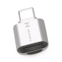 초소형 C타입 전용 USB3.1 카드리더기 OTG TF카드 마이크로SD 메모리 최대 2TB 스마트폰 태블릿 노트북 디카 차량용 블랙박스 영상확인, 라이트실버